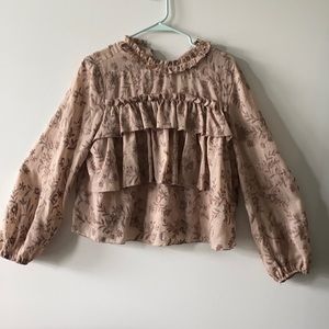 Zara Long Sleeve Ruffle Blouse